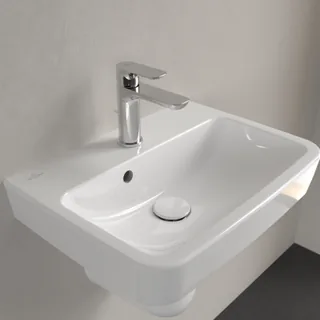 Раковина, Villeroy&Boch, O.Novo, шгв 500*370*110, отверстия для смесителя-1 сквозное, 2 промаркированных, CeramicPlus/AntiBac, цвет-альпийский белый