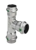 Тройник Sanpress Inox, с SC-Contur, нержав.сталь, 35 х 22 х 35 мм