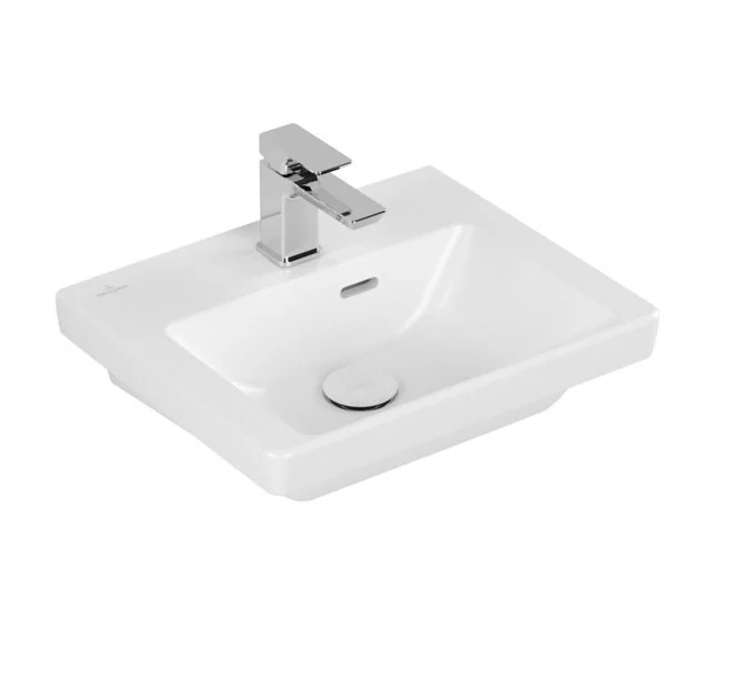 Раковина, Villeroy&Boch, Subway 3.0, шгв 450*370*100, отверстия для смесителя-1, CeramicPlus, цвет-альпийский белый