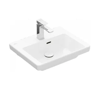 Раковина, Villeroy&Boch, Subway 3.0, шгв 500*400*100, отверстия для смесителя-1, цвет-альпийский белый