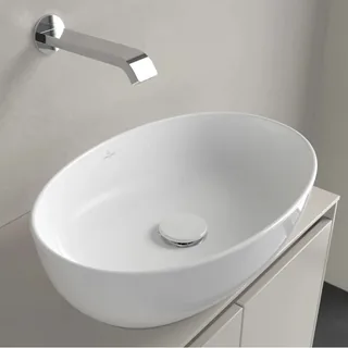 Раковина, Villeroy&Boch, Artis, шгв 485*325*135, отверстия для смесителя-отсутствуют, CeramicPlus/нет, цвет-альпийский белый (белый Alpin)