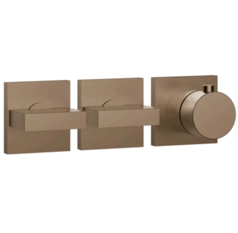 Смеситель для душа, Gessi, на 2 потребителя, цвет-Copper Brushed PVD
