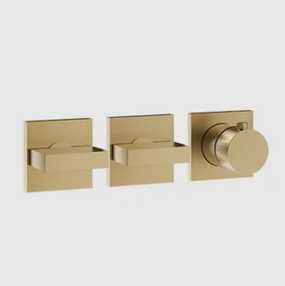 Смеситель для душа, Gessi, на 2 потребителя, настенный встраиваемый, цвет-Warm Bronze Brushed PVD