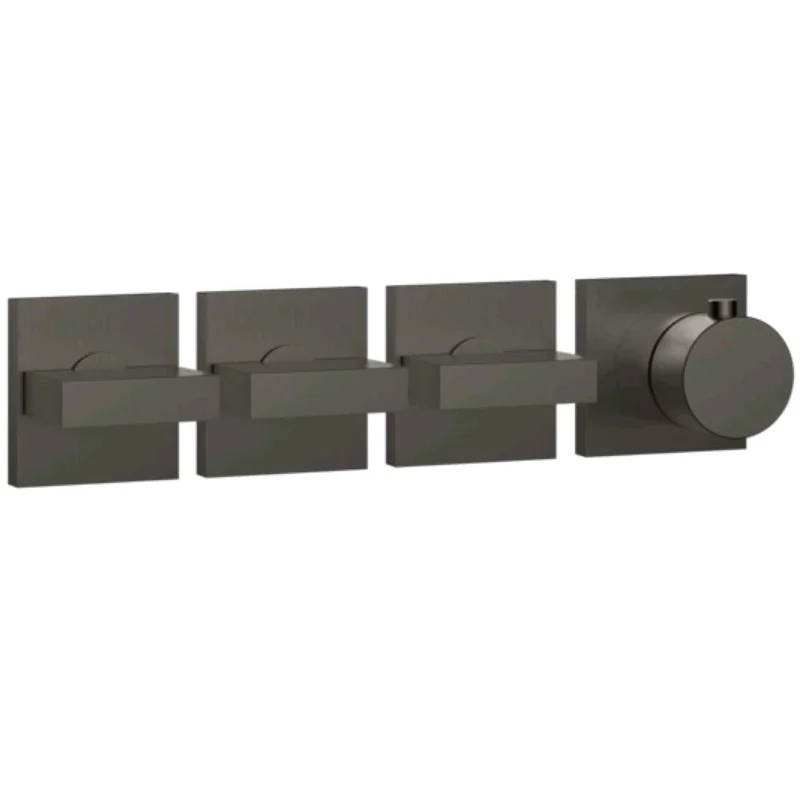 Смеситель для душа, Gessi, на 3 потребителя, цвет-Black Metal Brushed PVD