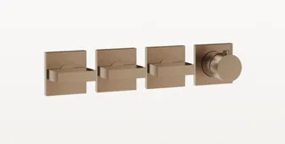 Смеситель для душа, Gessi, Rettangolo, на 3 потребителя, цвет-Copper Brushed PVD