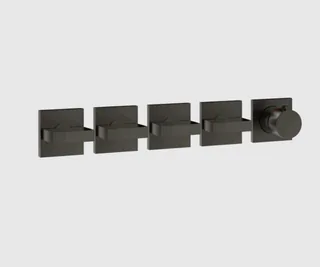 Смеситель для душа, Gessi, Rettangolo, на 4 потребителя, цвет-Black Metal Brushed PVD