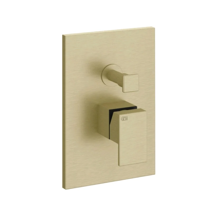 Смеситель для душа, Gessi, Rettangolo, на 2 потребителя, цвет-Brushed Brass PVD