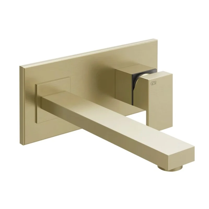 Смеситель для раковины, Gessi, Rettangolo, цвет-Brushed Brass PVD