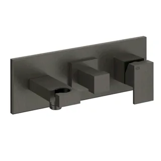 Смеситель для душа, Gessi, Rettangolo, на 2 потребителя, цвет-Black Metal Brushed PVD (старый арт. 44910/707)