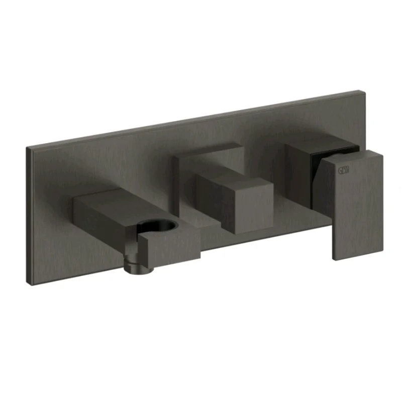 Смеситель для душа, Gessi, Rettangolo, на 2 потребителя, цвет-Black Metal Brushed PVD (старый арт. 44910/707)
