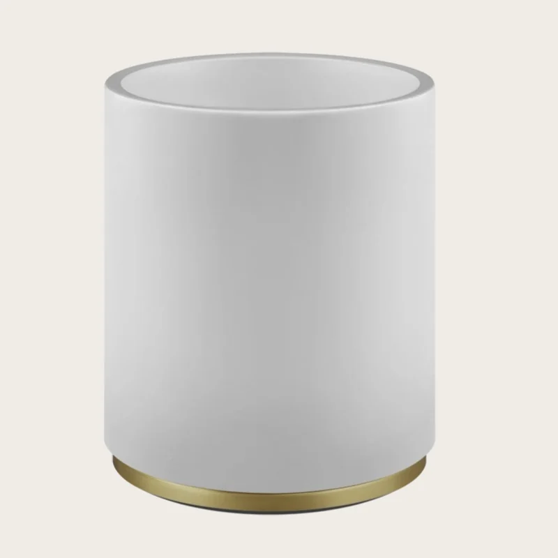 Корзина для бумаг, Gessi, шгв 180*180*240, цвет-белая/Brushed Brass PVD