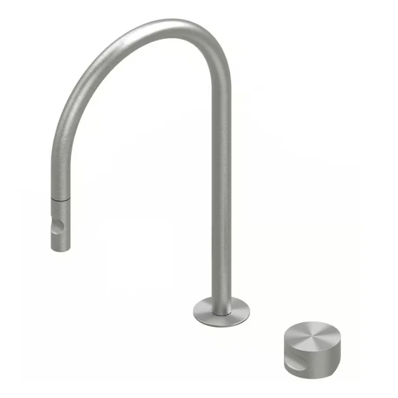 Смеситель для кухни, Quadro design, Kitchen Inox, цвет-сталь брашированная