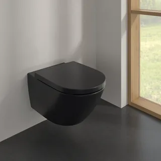 Унитаз, Villeroy&Boch, Subway 3.0, подвесной, шгв 370*560*360, CeramicPlus, цвет-Pure Black