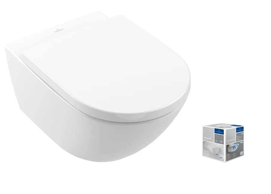 Унитаз, Villeroy&Boch, Subway 3.0, подвесной, шгв 370*560*360, CeramicPlus, цвет унитаза-альпийский белый, комбинированая упаковка