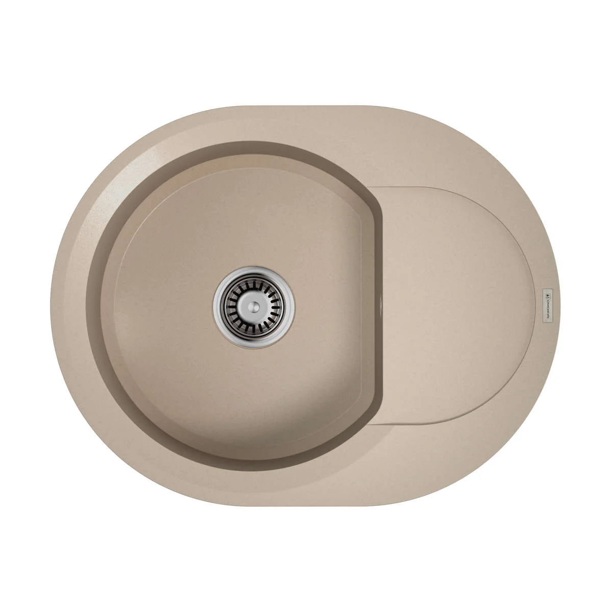 Мойка, OMOIKIRI, Sakaime, шгв 600*470*220, отверстия для смесителя-2 промаркированных, цвет-бежевый