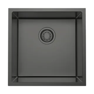 Мойка, OMOIKIRI, Tadzava, шгв 440*440*200, отверстия для смесителя-отсутствуют, цвет-вороненая сталь