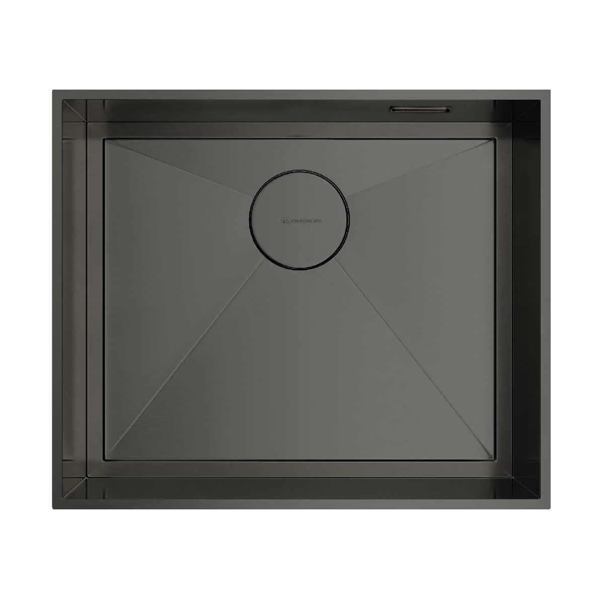Мойка, OMOIKIRI, Kasen, шгв 530*450*175, отверстия для смесителя-отсутствуют, цвет-вороненая сталь
