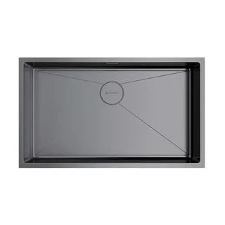 Мойка, OMOIKIRI, TAKI, шгв 740*440*200, отверстия для смесителя-отсутствуют, цвет-вороненая сталь