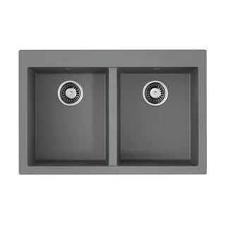 Мойка, OMOIKIRI, Bosen, шгв 800*530*200, отверстия для смесителя-5 промаркированных, чаши-2, цвет-Leningrad grey — иконка