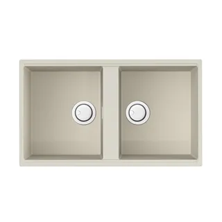 Мойка, OMOIKIRI, Kitagawa, шгв 836*488*200, отверстия для смесителя-2 промаркированных, чаши-2, цвет-белый