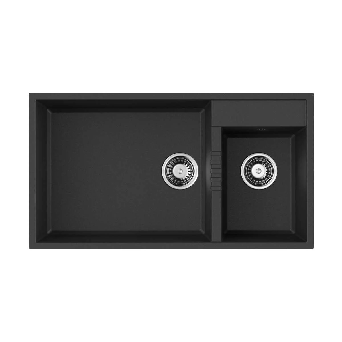Мойка, OMOIKIRI, Tedori, шгв 850*465*235, отверстия для смесителя-2 промаркированных, чаши-2, цвет-чёрный