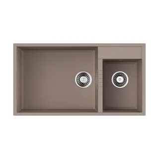 Мойка, OMOIKIRI, Tedori, шгв 850*465*235, отверстия для смесителя-2 промаркированных, чаши-2, цвет-бежевый