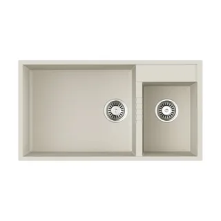 Мойка, OMOIKIRI, Tedori, шгв 850*465*235, отверстия для смесителя-2 промаркированных, чаши-2, цвет-белый — иконка