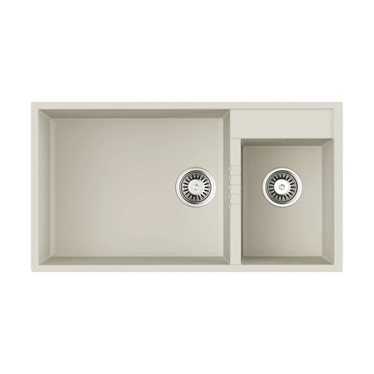 Мойка, OMOIKIRI, Tedori, шгв 850*465*235, отверстия для смесителя-2 промаркированных, чаши-2, цвет-белый