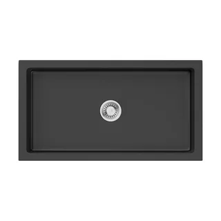 Мойка, OMOIKIRI, Mikura, шгв 840*460*254, отверстия для смесителя-отсутствуют, цвет-черный