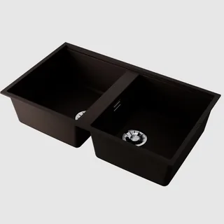 Мойка, Omoikiri, Kitagawa, шгв 836*488*200, число чаш-2, отверстия для смесителя-отсутствуют, цвет-мокко
