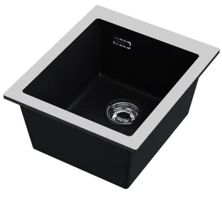 Мойка, Omoikiri, Omishima, шгв 410*480*220, отверстия для смесителя-отсутствуют, цвет-чёрный