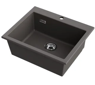 Мойка, Omoikiri, Omishima, шгв 600*510*220, отверстия для смесителя-1, цвет-stone grey