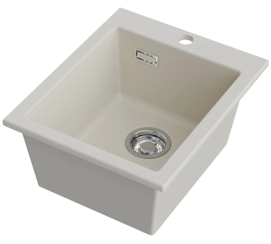 Мойка, Omoikiri, Omishima, шгв 410*510*220, отверстия для смесителя-1, цвет-cream