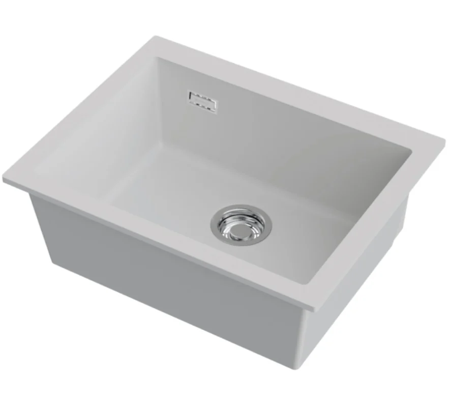 Мойка, Omoikiri, Omishima, шгв 600*480*220, отверстия для смесителя-отсутствуют, цвет-белый матовый
