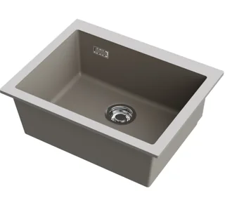 Мойка, Omoikiri, Omishima, шгв 600*480*220, отверстия для смесителя-отсутствуют, цвет-dust grey