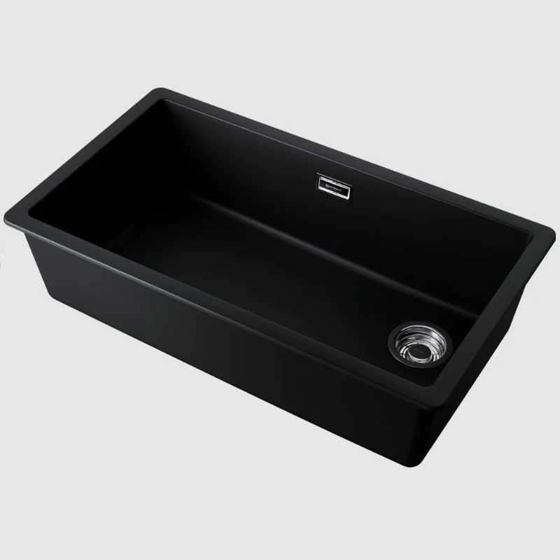 Мойка, Omoikiri, Kata Side , шгв 760*430*217, отверстия для смесителя-отсутствуют, цвет-черный