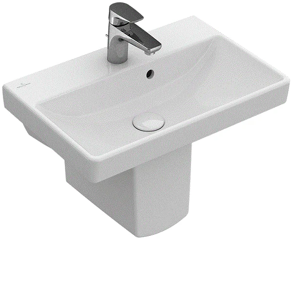 Раковина, Villeroy&Boch, Avento, шгв 550*370*105, отверстия для смесителя-1, цвет-альпийский белый