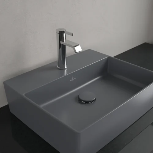 Раковина, Villeroy&Boch, Memento 2.0, шгв 500*420*90, отверстия для смесителя-1 сквозное, 2 промаркированных, CeramicPlus, цвет-Graphite