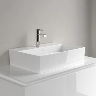 Раковина, Villeroy&Boch, Memento 2.0, шгв 600*420*90, отверстия для смесителя-1 сквозное, 2 промаркированных, CeramicPlus, цвет-Graphite