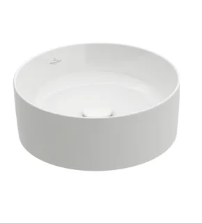 Раковина, Villeroy&Boch, Collaro, шгв 400*400*145, отверстия для смесителя-отсутствуют, CeramicPlus, цвет-альпийский белый