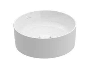 Раковина, Villeroy&Boch, Collaro, шгв 400*400*145, отверстия для смесителя-отсутствуют, CeramicPlus, цвет-Stone White