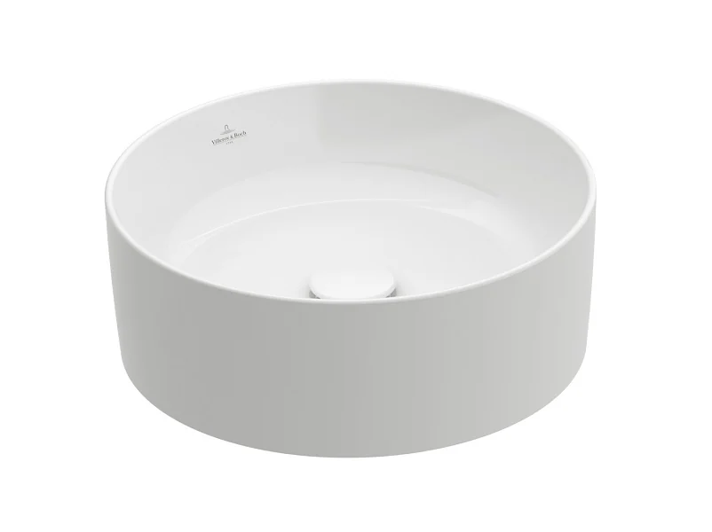Раковина, Villeroy&Boch, Collaro, шгв 400*400*145, отверстия для смесителя-отсутствуют, CeramicPlus, цвет-Stone White
