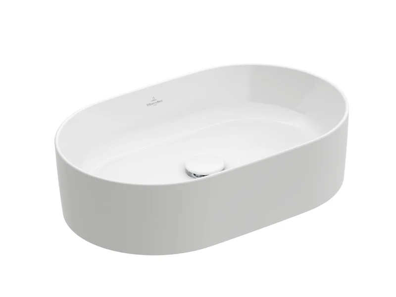 Раковина, Villeroy&Boch, Collaro, шгв 560*360*145, отверстия для смесителя-отсутствуют, CeramicPlus, цвет-Stone White