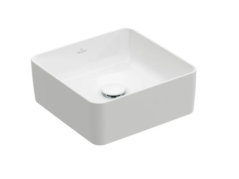 Раковина, Villeroy&Boch, Collaro, шгв 380*380*145, отверстия для смесителя-отсутствуют, цвет-альпийский белый