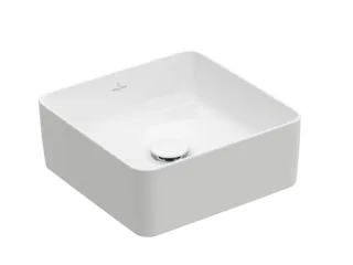 Раковина, Villeroy&Boch, Collaro, шгв 380*380*145, отверстия для смесителя-отсутствуют, CeramicPlus, цвет-альпийский белый