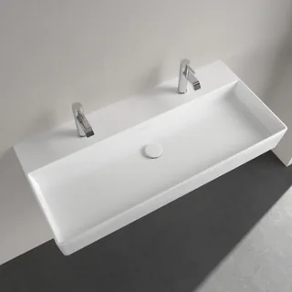 Раковина, Villeroy&Boch, Memento, шгв 10000*470*95, отверстия для смесителя-2, цвет-альпийский белый — иконка