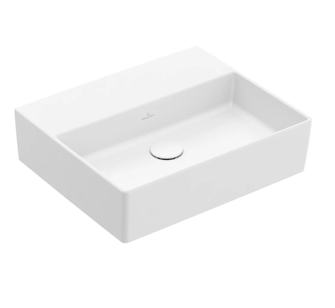 Раковина, Villeroy&Boch, Memento 2.0, шгв 500*420*135, отверстия для смесителя-отсутствуют, цвет-альпийский белый