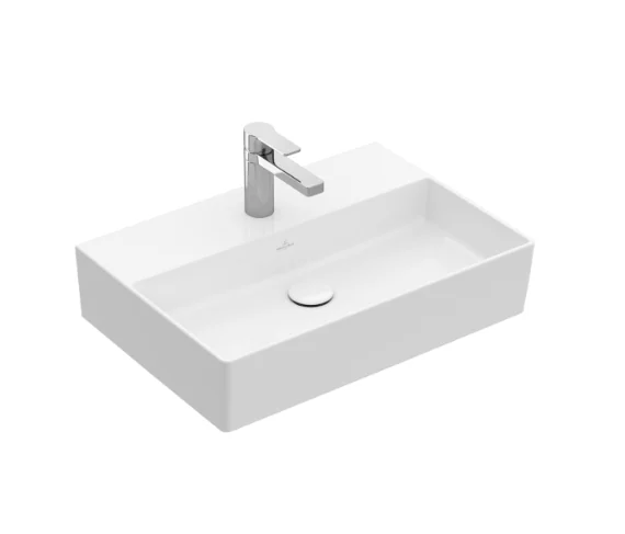 Раковина, Villeroy&Boch, Memento 2.0, шгв 500*420*135, отверстия для смесителя-1 сквозное, 2 промаркированных, CeramicPlus, цвет-альпийский белый