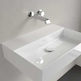 Раковина, Villeroy&Boch, Memento 2.0, шгв 600*420*135, отверстия для смесителя-отсутствуют, CeramicPlus, цвет-альпийский белый