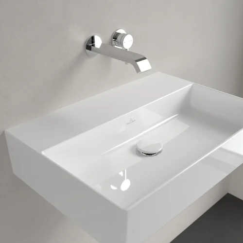 Раковина, Villeroy&Boch, Memento 2.0, шгв 600*420*135, отверстия для смесителя-отсутствуют, CeramicPlus, цвет-альпийский белый